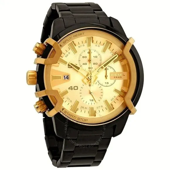 *HP X2* Diesel Griffed Chronograph Black Stainless Steel - Picture 2 of 6